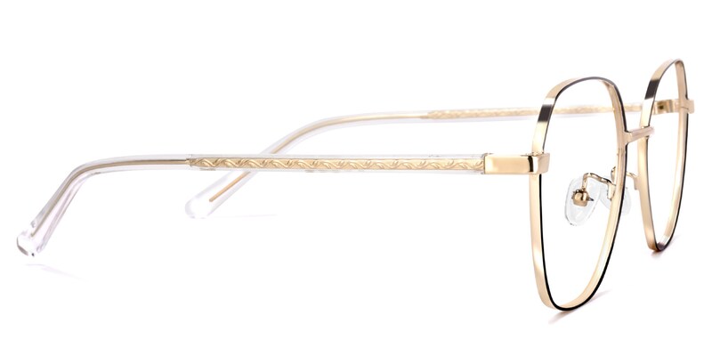 Perry Geometric Black-Gold Glasses | Zeelool Glasses3