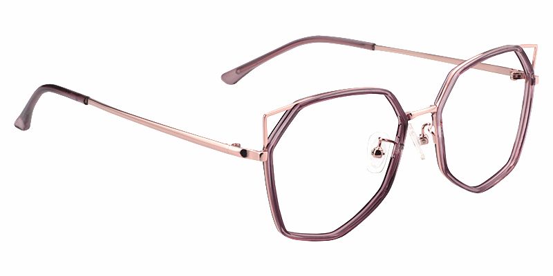 Aviva Geometric Light Purple Glasses | Zeelool Glasses3