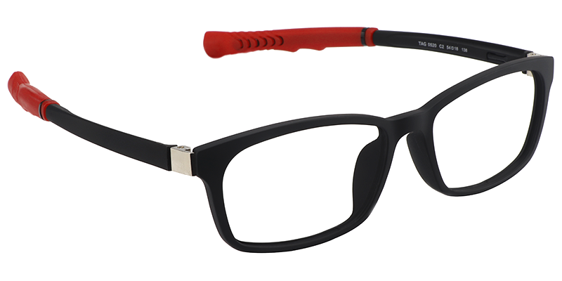 Lacy Rectangle Black Red Sports Glasses | Zeelool Glasses4