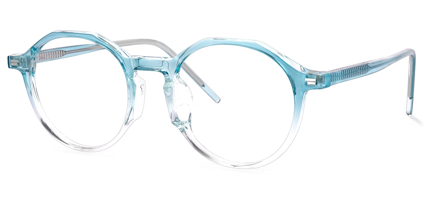 Sasha Round Light-Blue Glasses | Zeelool Glasses1