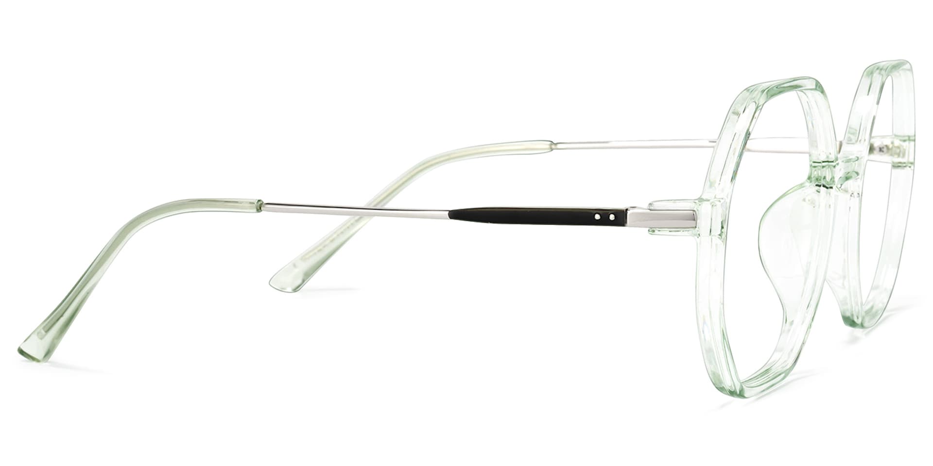 Tanner Geometric Light-Green Glasses | Zeelool Glasses3