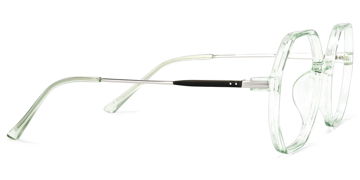 Tanner Geometric Light-Green Glasses | Zeelool Glasses3