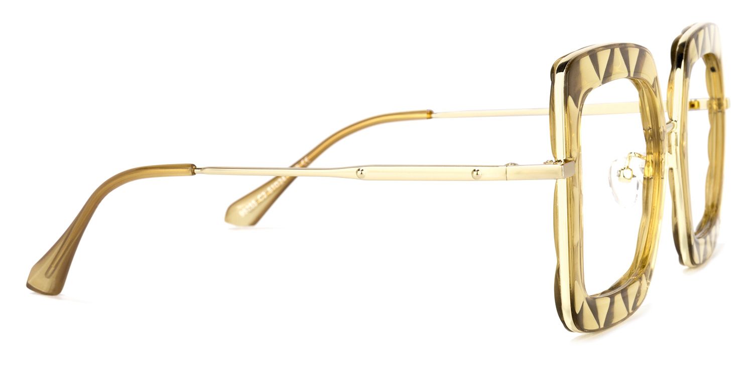 Tucker Square Yellow Glasses | Zeelool Glasses3