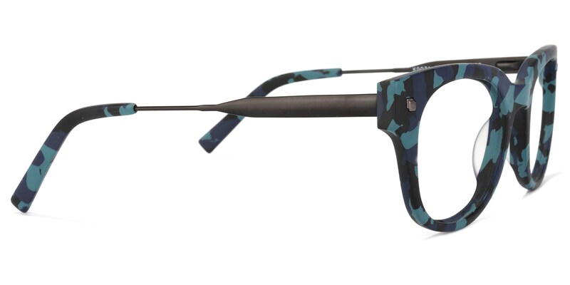 Tatum Round Blue-Camouflage Glasses	  | Zeelool Glasses3