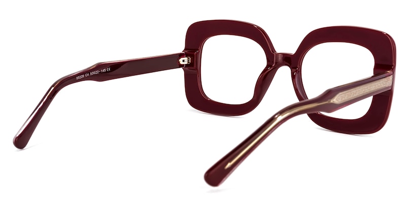 Eloise Square Dark-Red Glasses | Zeelool Glasses4
