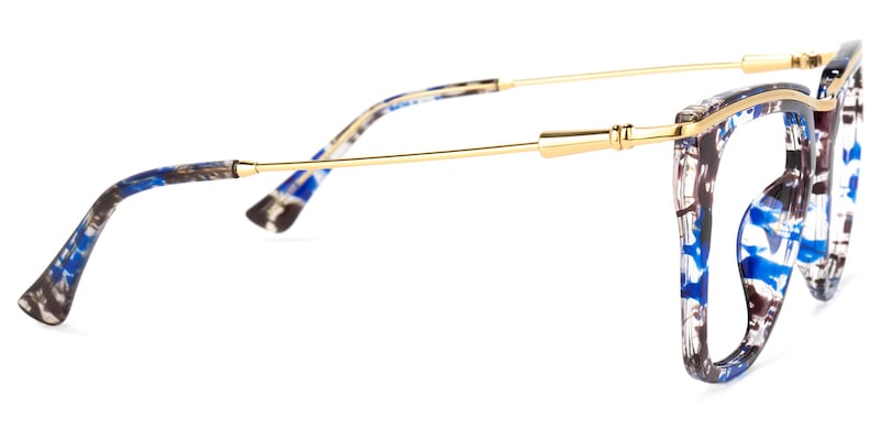 Yadiel Geometric Blue-Floral Glasses | Zeelool Glasses6