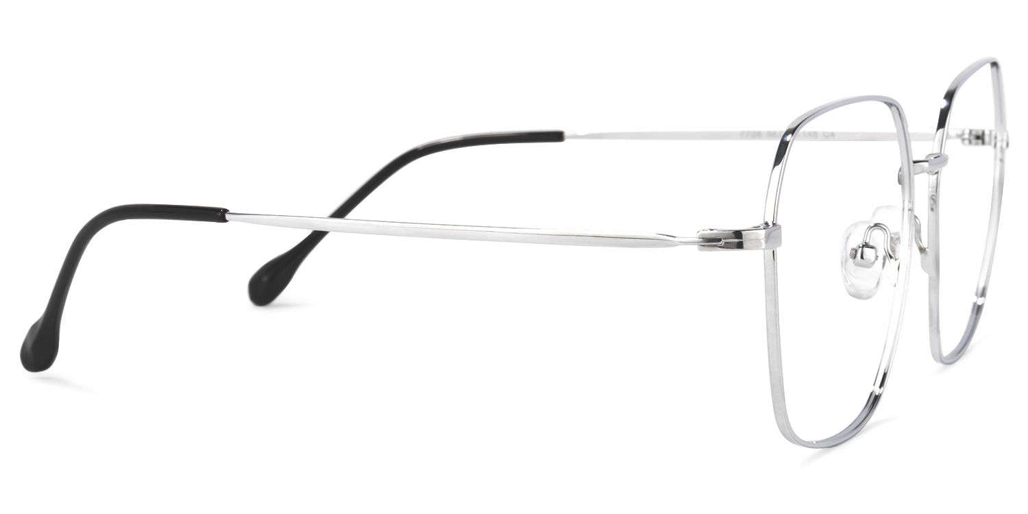 Zander Square Silver Glasses | Zeelool Glasses3