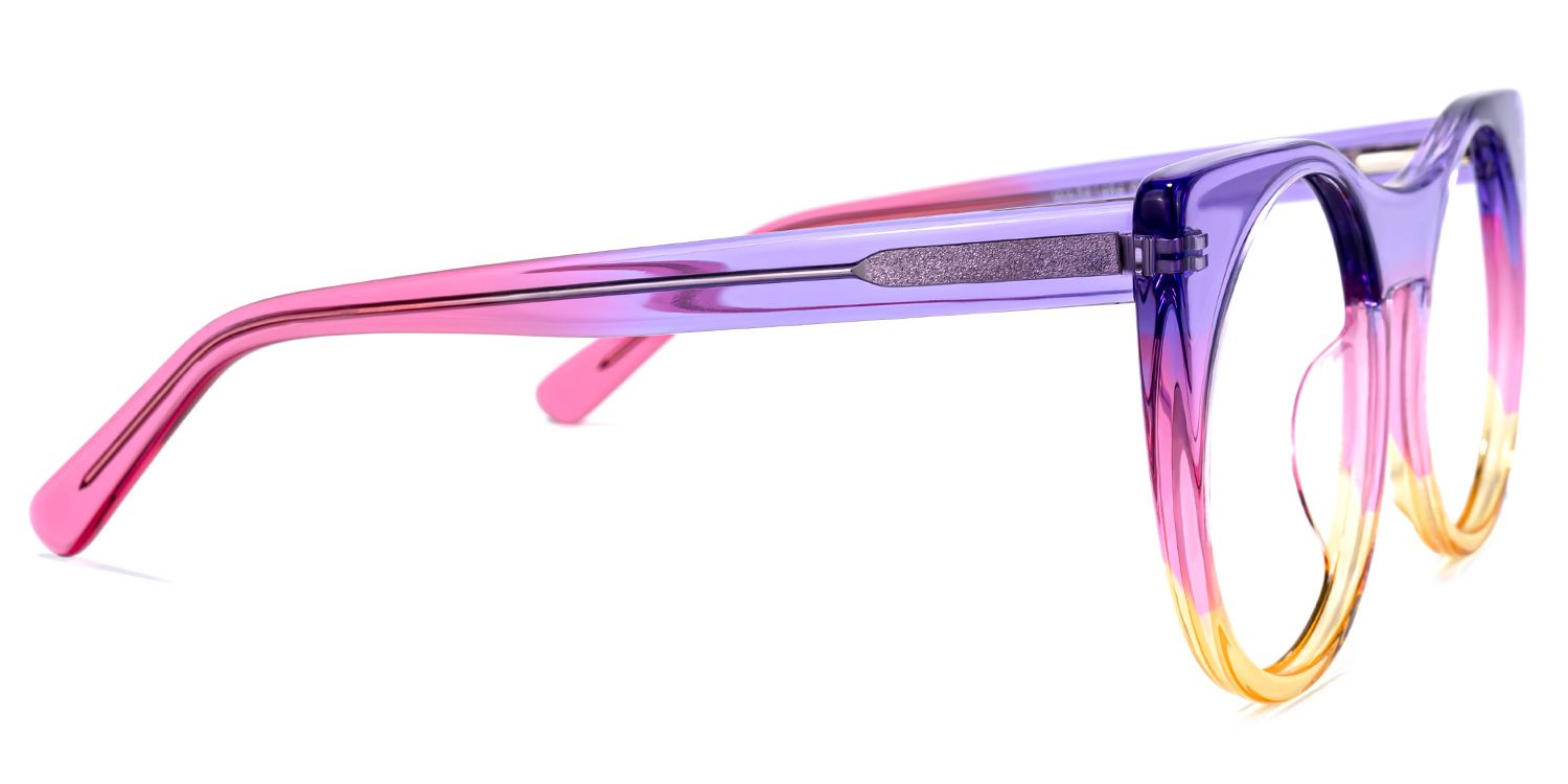 Zora Cateye Purple-Yellow Glasses | Zeelool Glasses