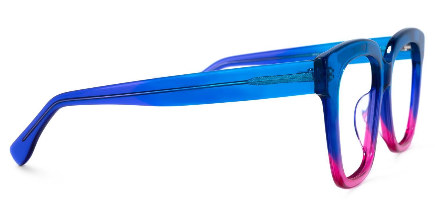Xion Square Blue-Pink Glasses for Women3