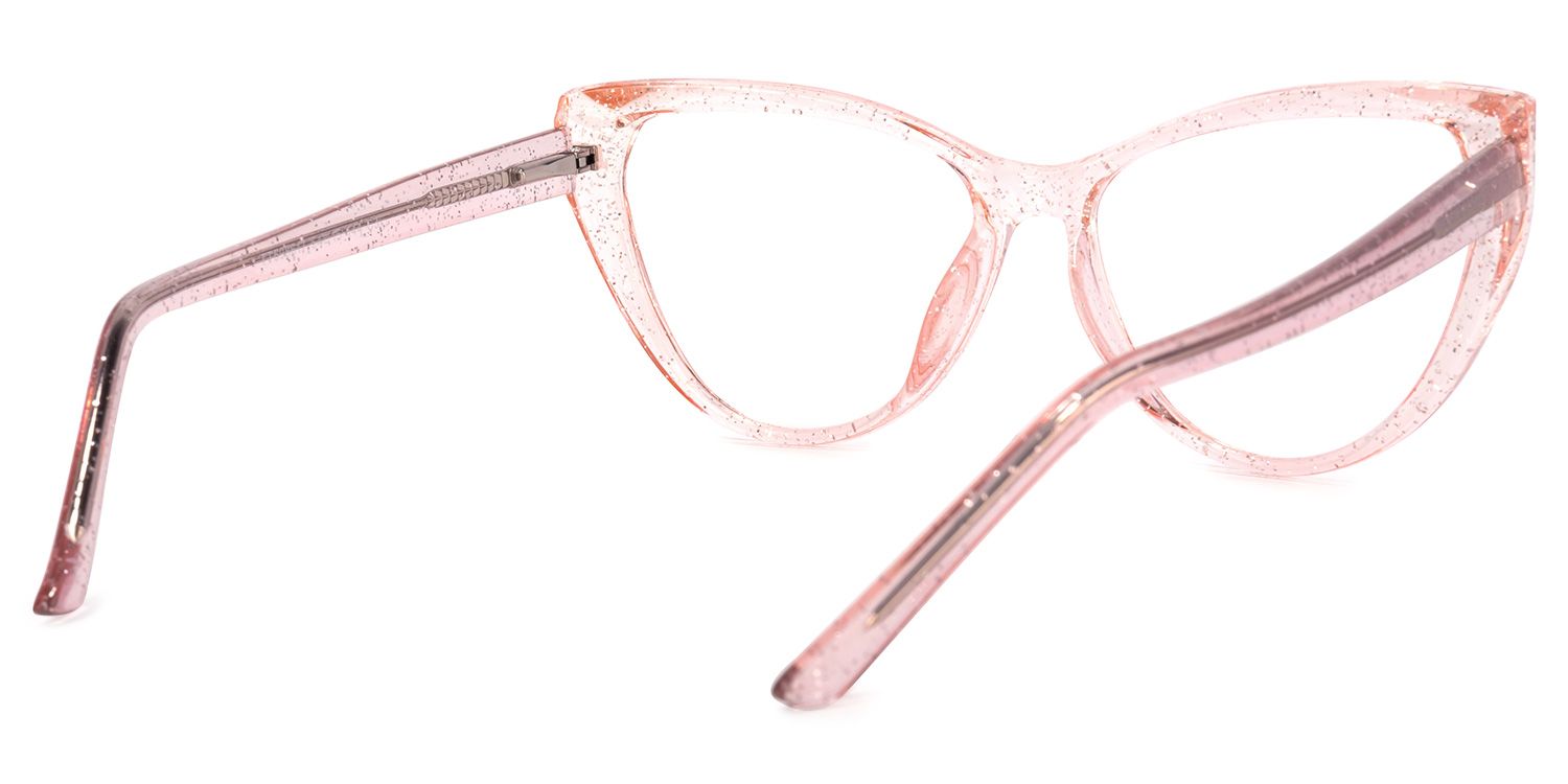 Tarun Cateye Pink Glasses | Zeelool Glasses4