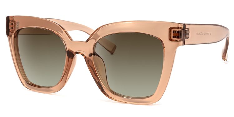 Malcolm Square Beige-Clear Sunglasses