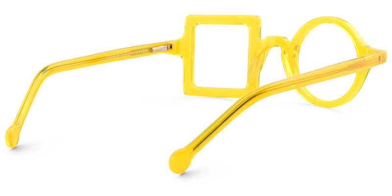 Paola Asymmetric Yellow Glasses | Zeelool Glasses5
