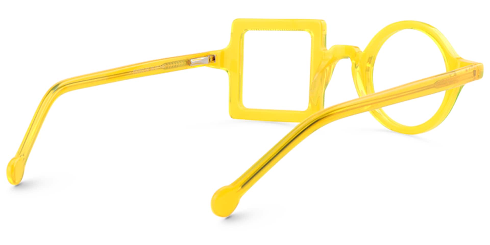 Paola Asymmetric Yellow Glasses | Zeelool Glasses5