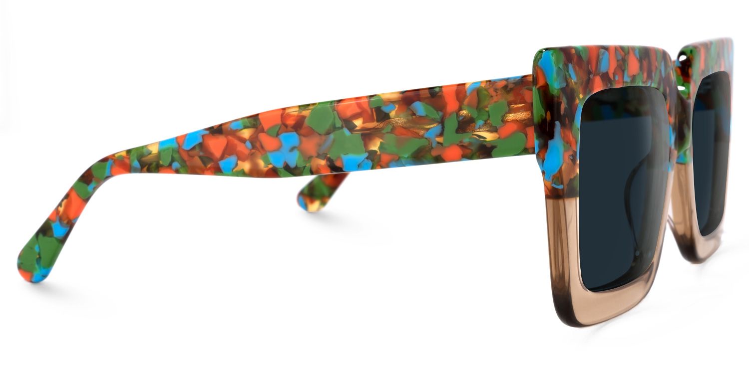 Brandon Square Style Beige Frame Sunglasses | ZEELOOL2