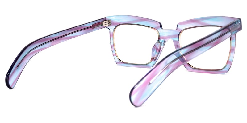 Corrales Square Purple-Blue Glasses | Zeelool Glasses4