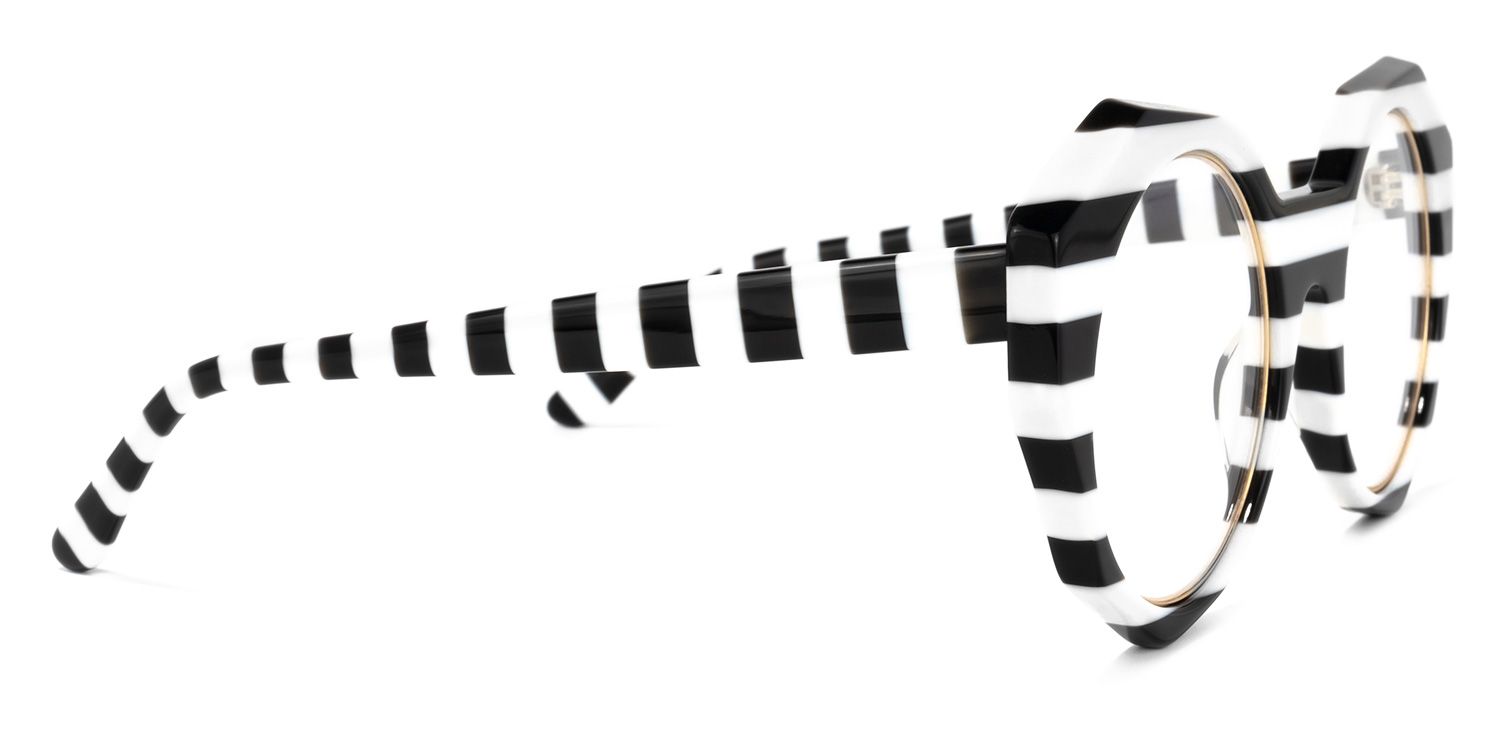 Bogar Geometric Black-White Glasses | Zeelool Glasses3