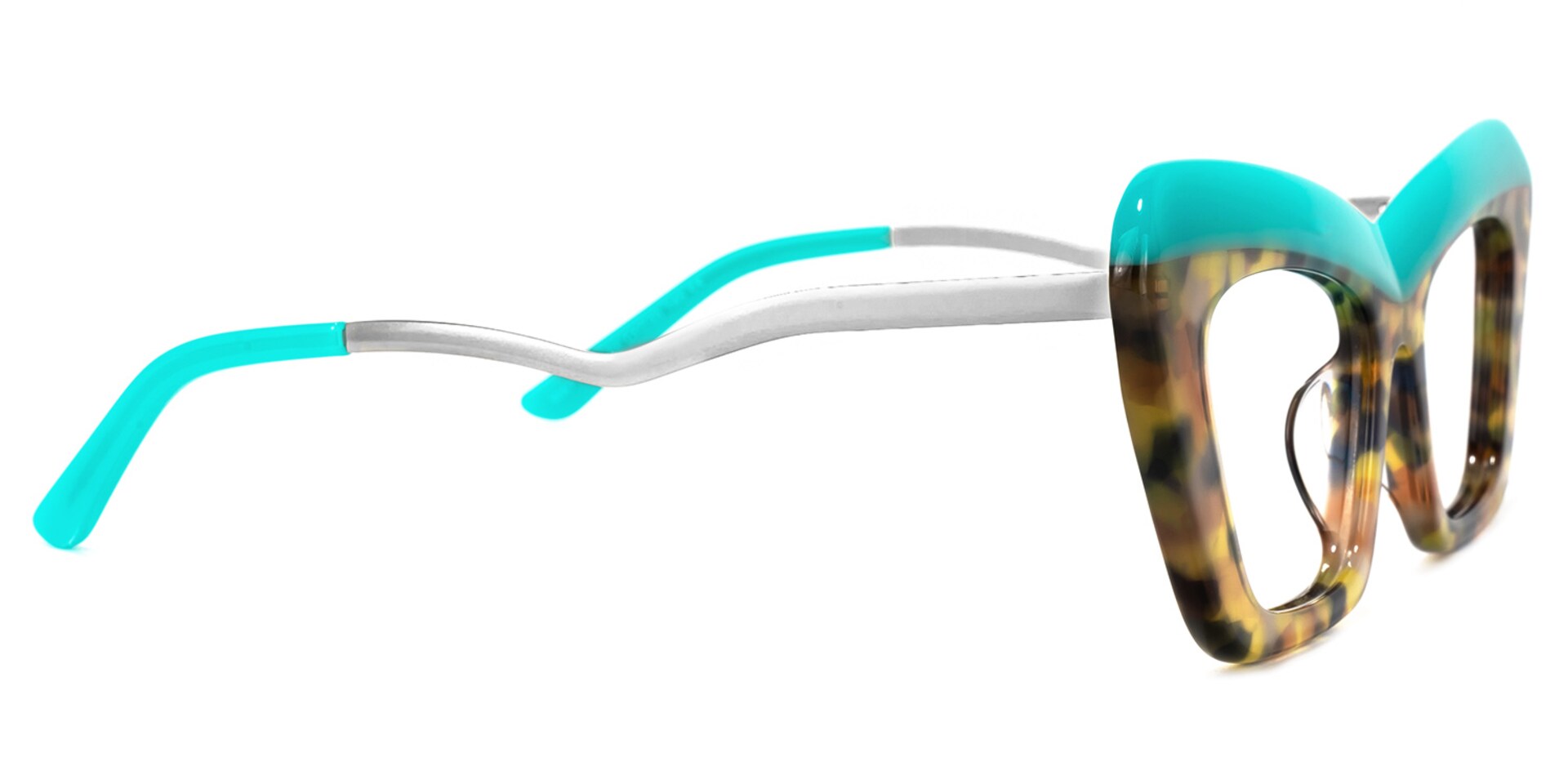 Notes Cateye Turquoise Glasses | Zeelool Glasses3