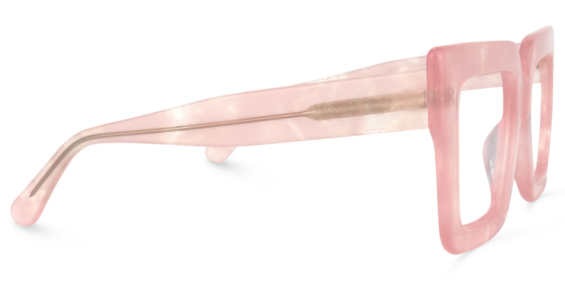 Brandon Square Pink Wide Frame Glasses | ZEELOOL Canada3