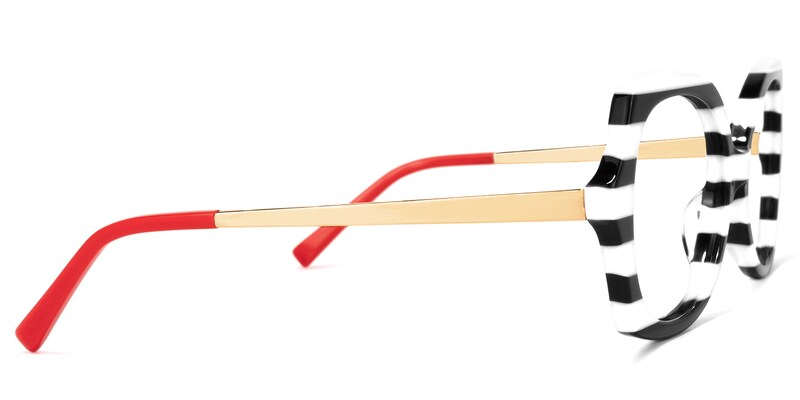 Sugarplum Geometric Black-White Glasses | Zeelool Glasses3