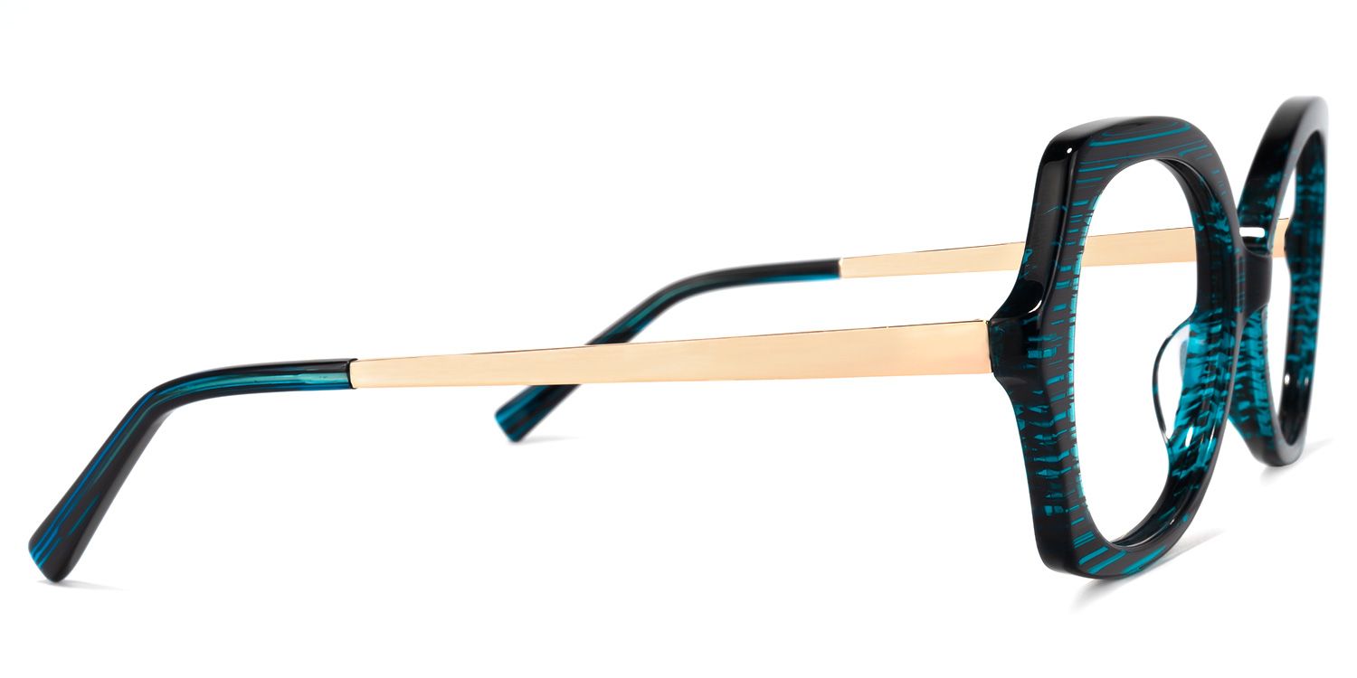 Sugarplum Geometric Blue Glasses | Zeelool Glasses3