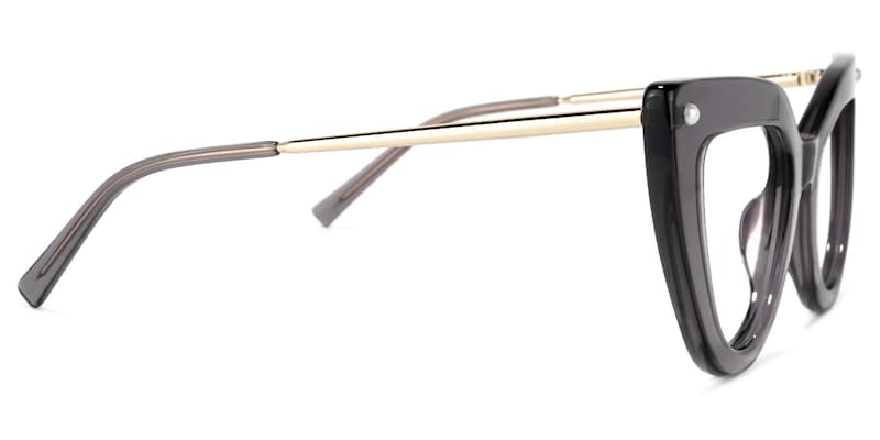 Garbo Cateye Gray Glasses | Zeelool Glasses3