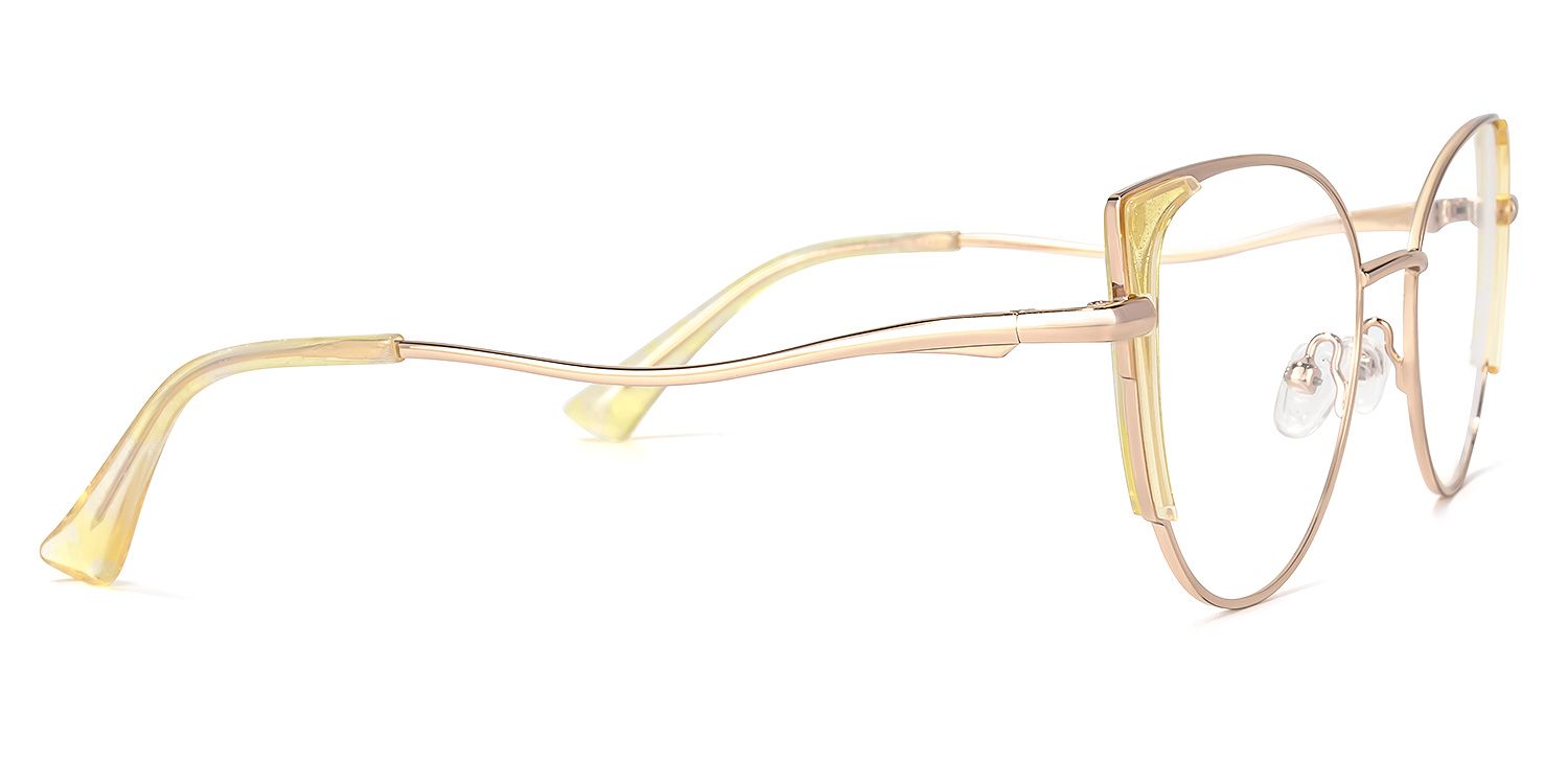 Hawraa Cateye Yellow Glasses | Zeelool Glasses3