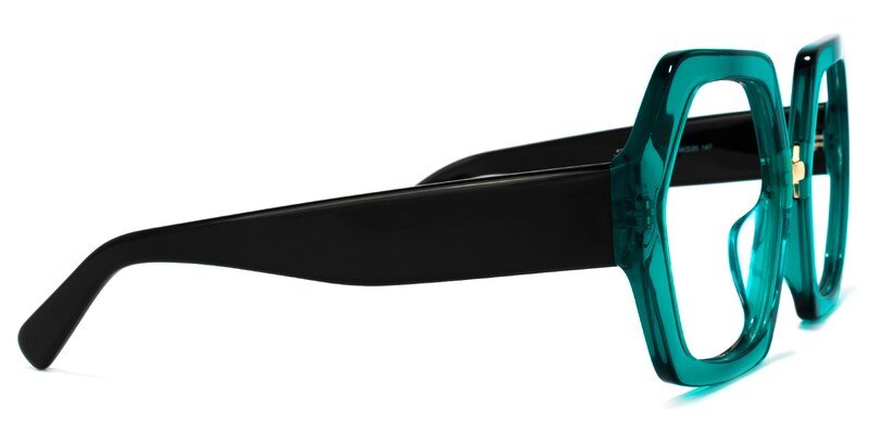 Otero Geometric Peacock-Blue Glasses | Zeelool Glasses3