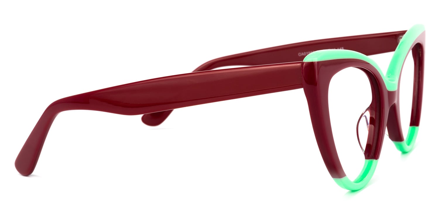 Claudette Cat Eye Burgundy Glasses | Zeelool Glasses6