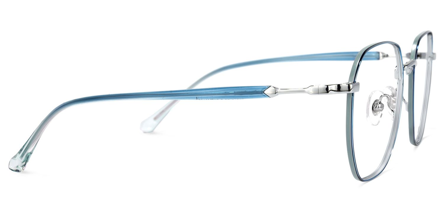 Veronica Geometric Blue Glasses | Zeelool Glasses3