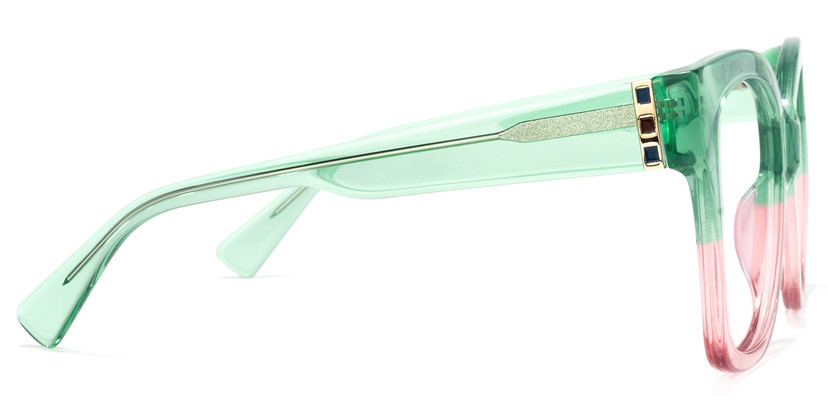 Tyson Square Green-Pink Glasses | Zeelool Glasses