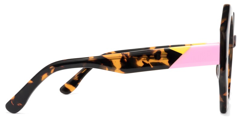 Hugh Geometric Tortoise-Gold Glasses | Zeelool Glasses3