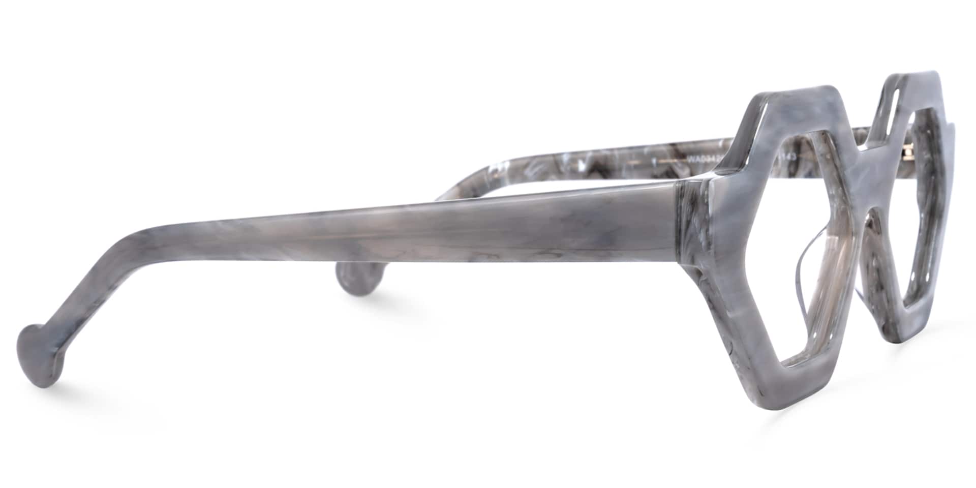 Barreto Geometric Gray Glasses | Zeelool Glasses3