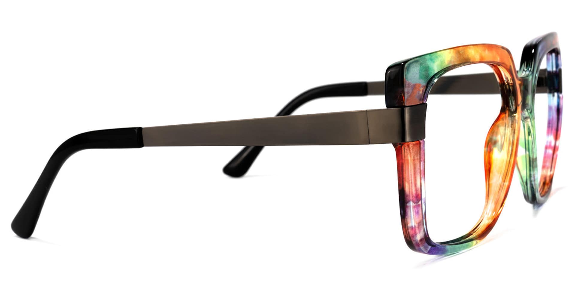 Yaida Square Multicolor Frame Glasses | Zeelool2