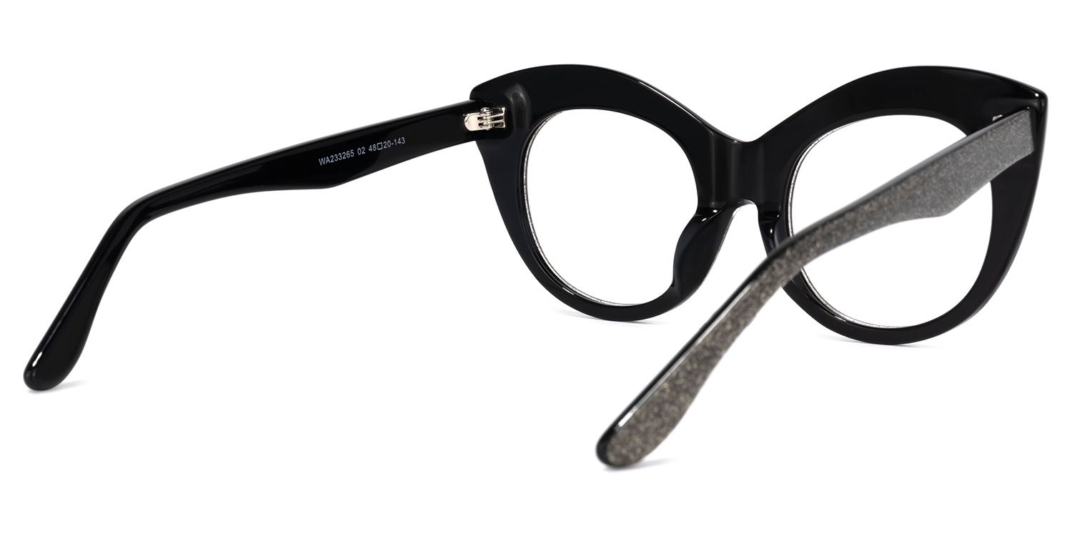 Rosemary Cateye Black-Silver Glasses | Zeelool Glasses4