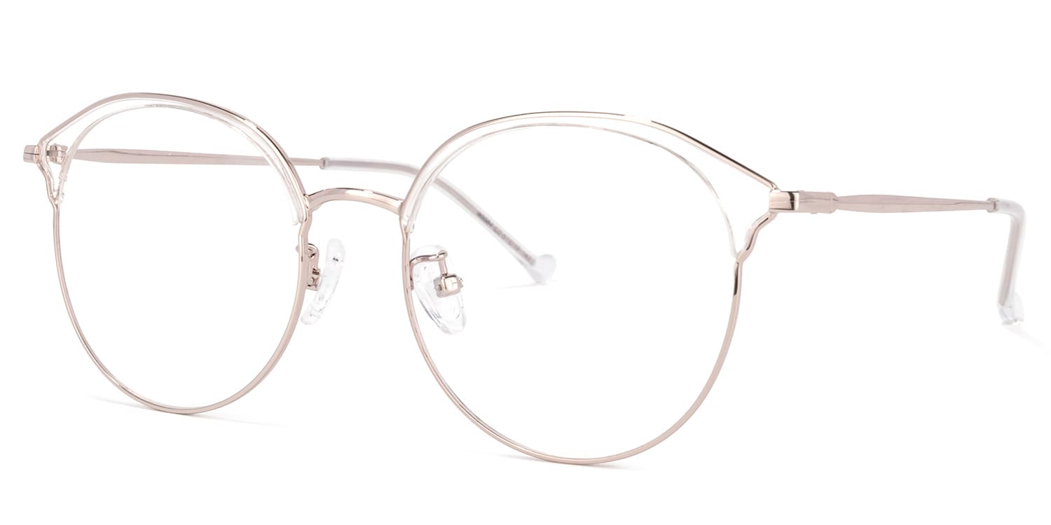 Edwards Geometric Rose-Gold Glasses | Zeelool Glasses1