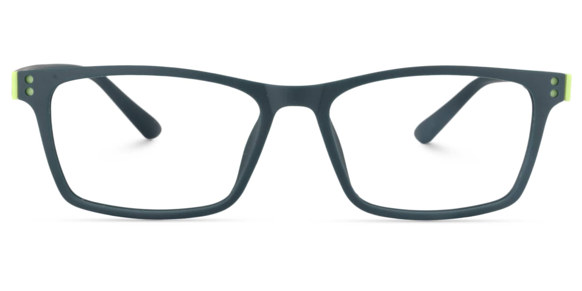 Cheche Rectangle Eyeglasses with Dark Green Frames2