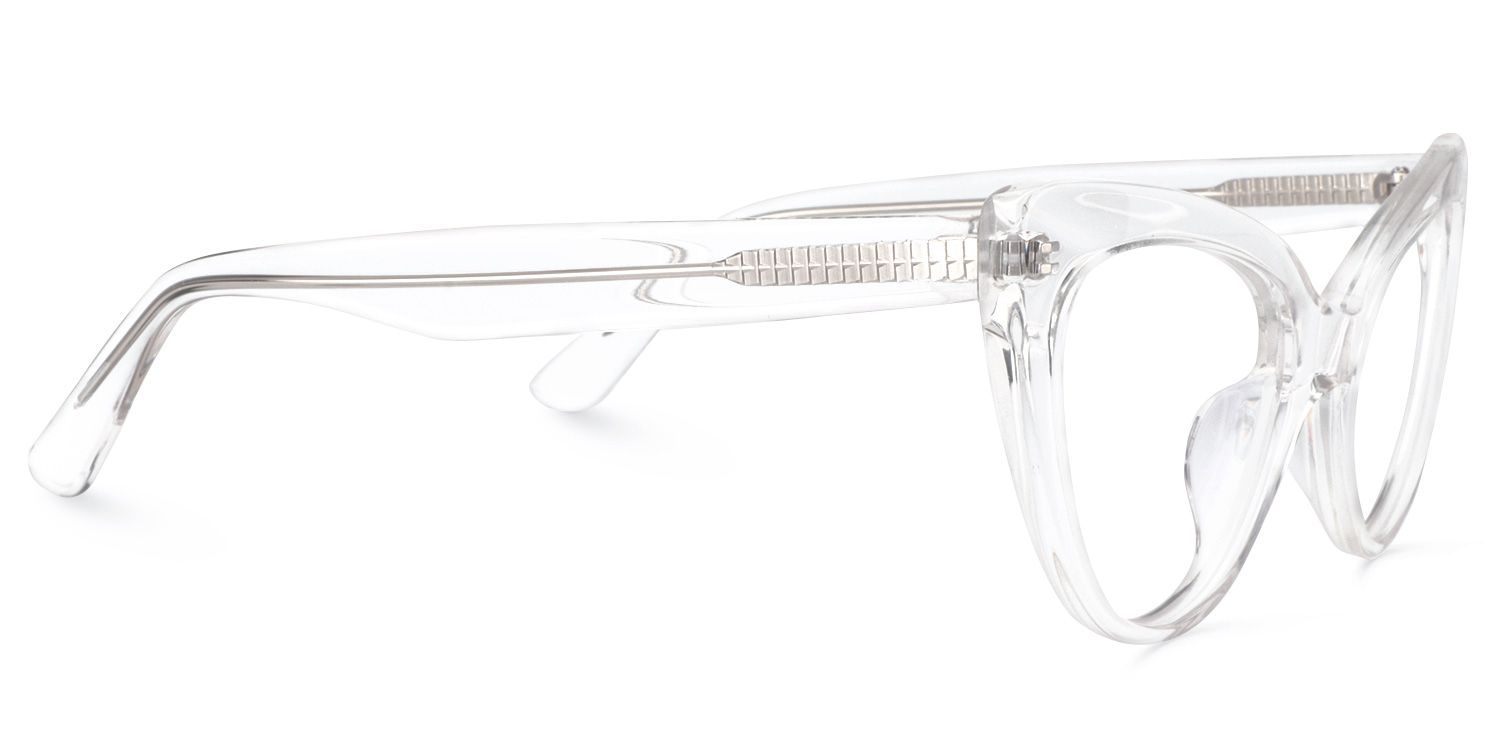 Claudette Cat Eye Crystal Glasses and Transparent Frames3