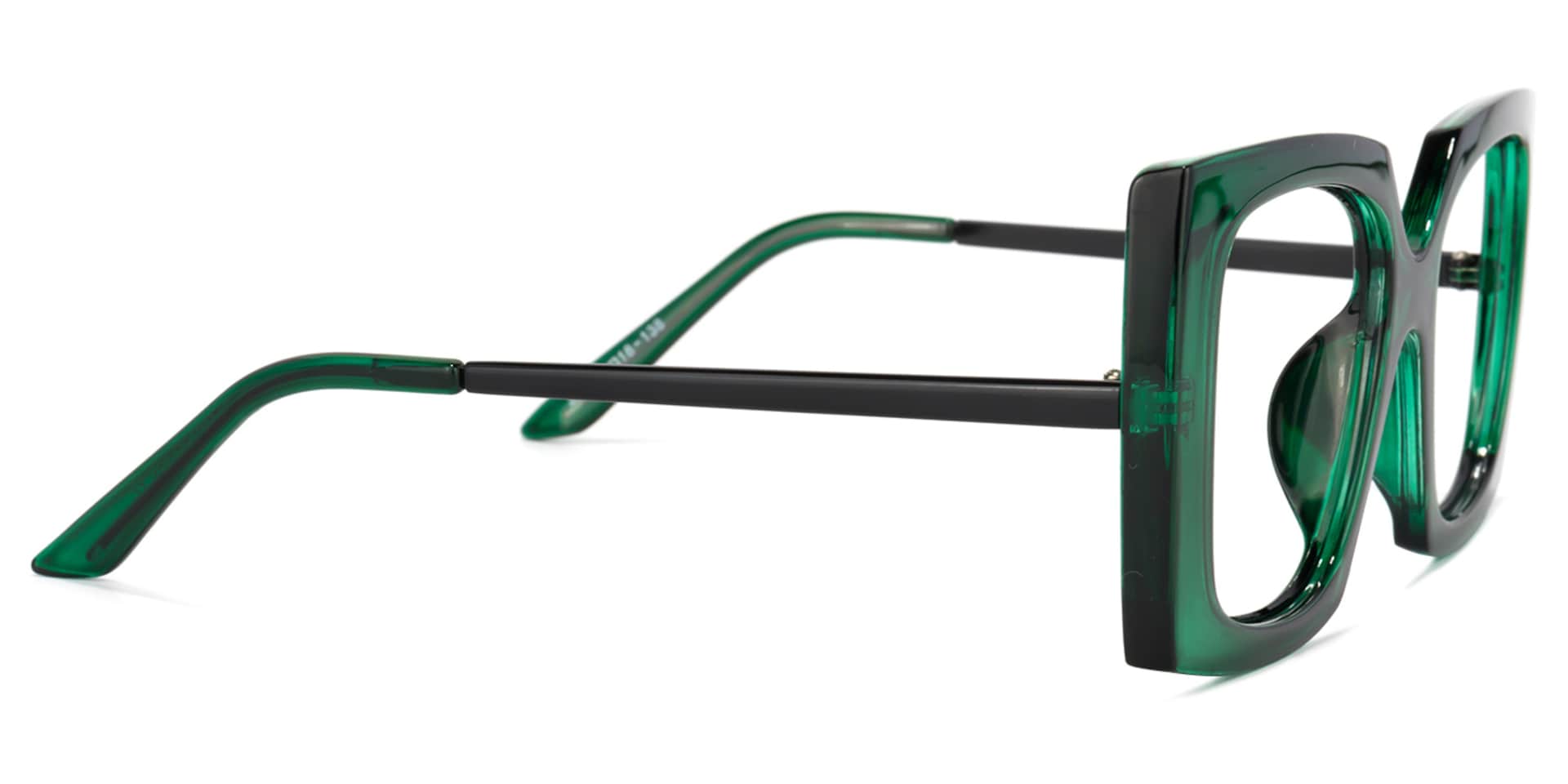 Landen Square Dark-Green Glasses | Zeelool Glasses4