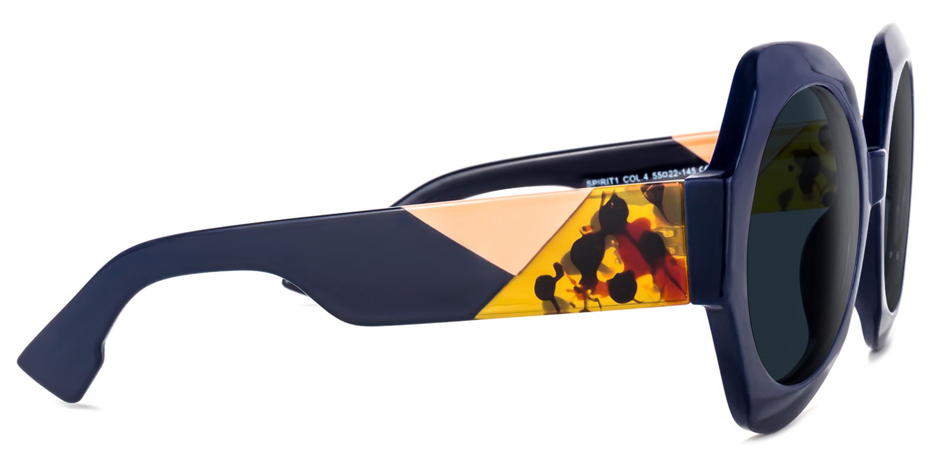 Geoffrey Geometric Dark-Blue Sunglasses | Zeelool Glasses2