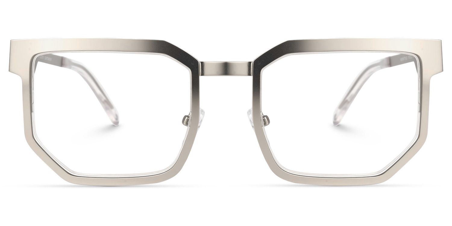 Barber Geometric Silver Eyeglasses and Glasses Frames1