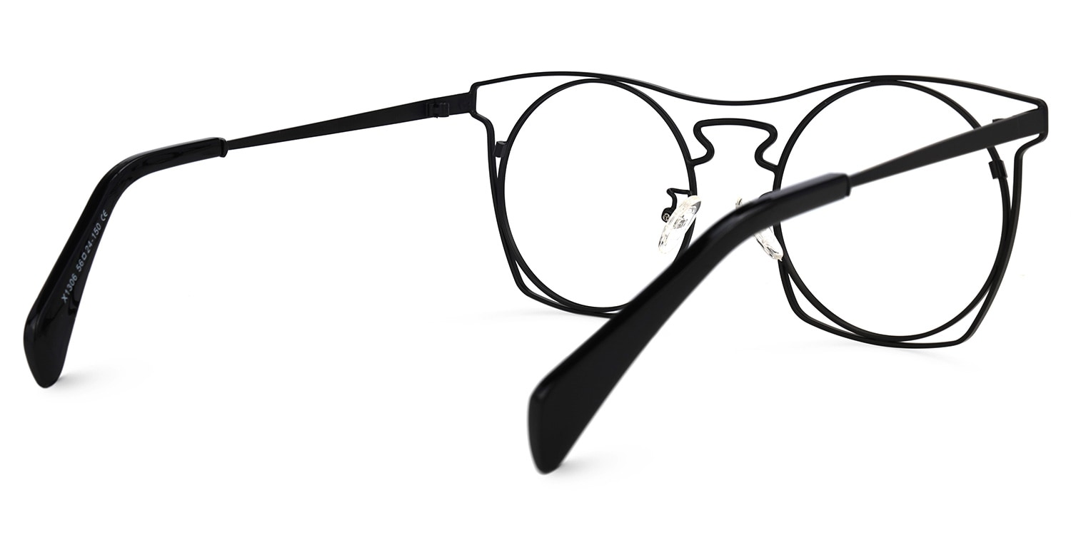 Janice Geometric Black Glasses | Zeelool Glasses3