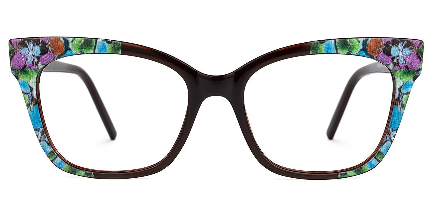 Yelitza Cateye Black Floral Glasses | Zeelool Glasses