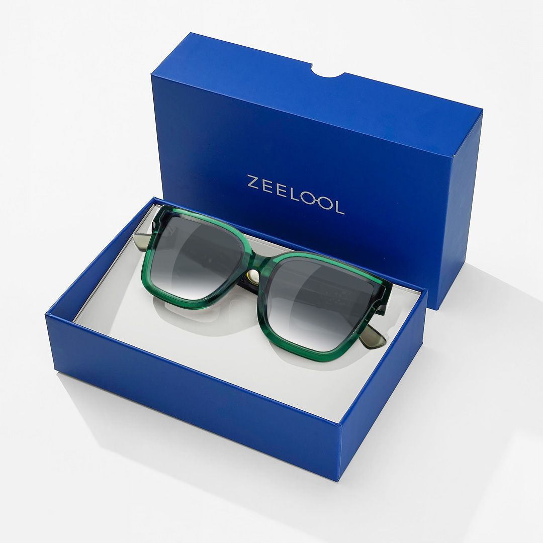 Boman Square Green Bluetooth Sunglasses | Zeelool Glasses5