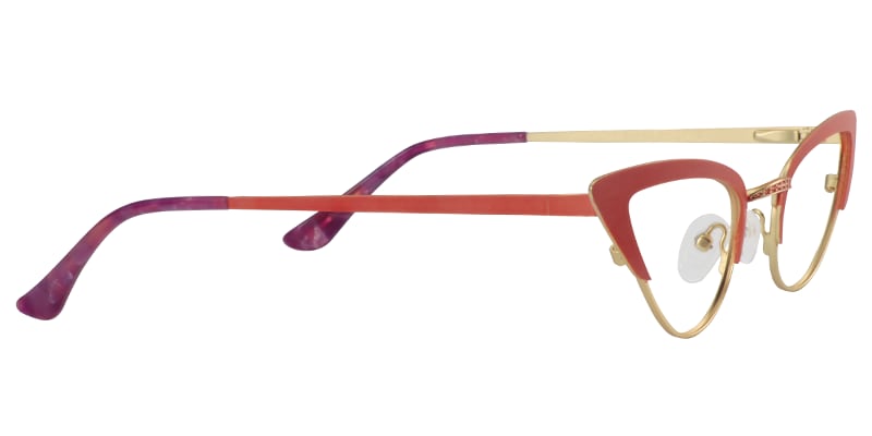 Living Coral Cateye Glasses | Zeelool Eyeglass Frames4