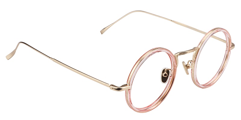 Alisa Round Pink Glasses | Zeelool Glasses4