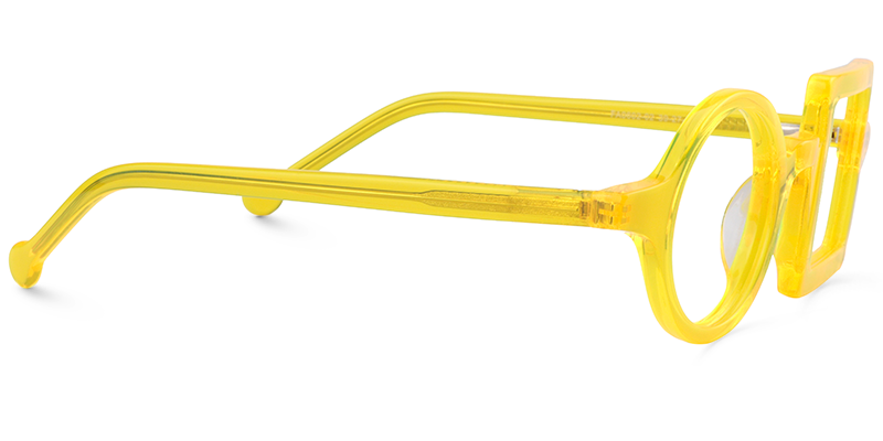 Paola Asymmetric Yellow Glasses | Zeelool Glasses4