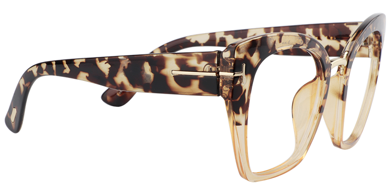 Square Light Tortoise Glasses | Zeelool Eyeglasses5