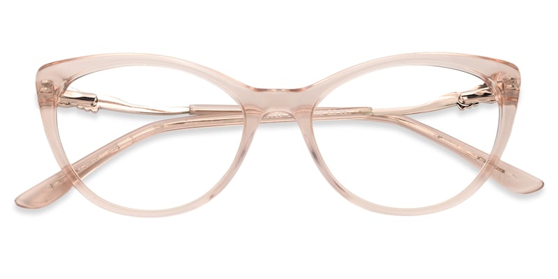 Cat Eye Champagne Crystal Glasses | Zeelool Glasses1