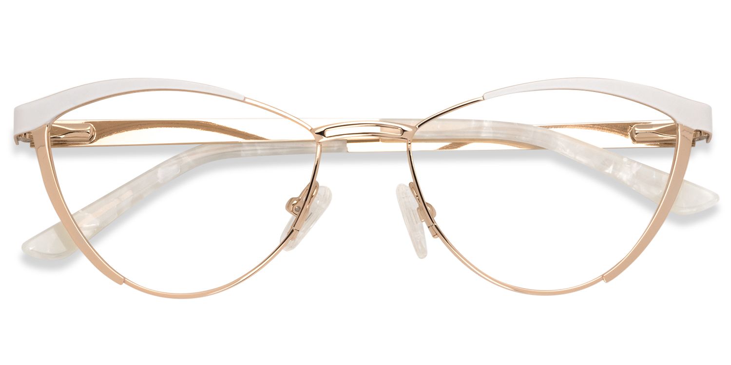 Sydney Cat Eye Gold Eyeglasses and Metal Frames1