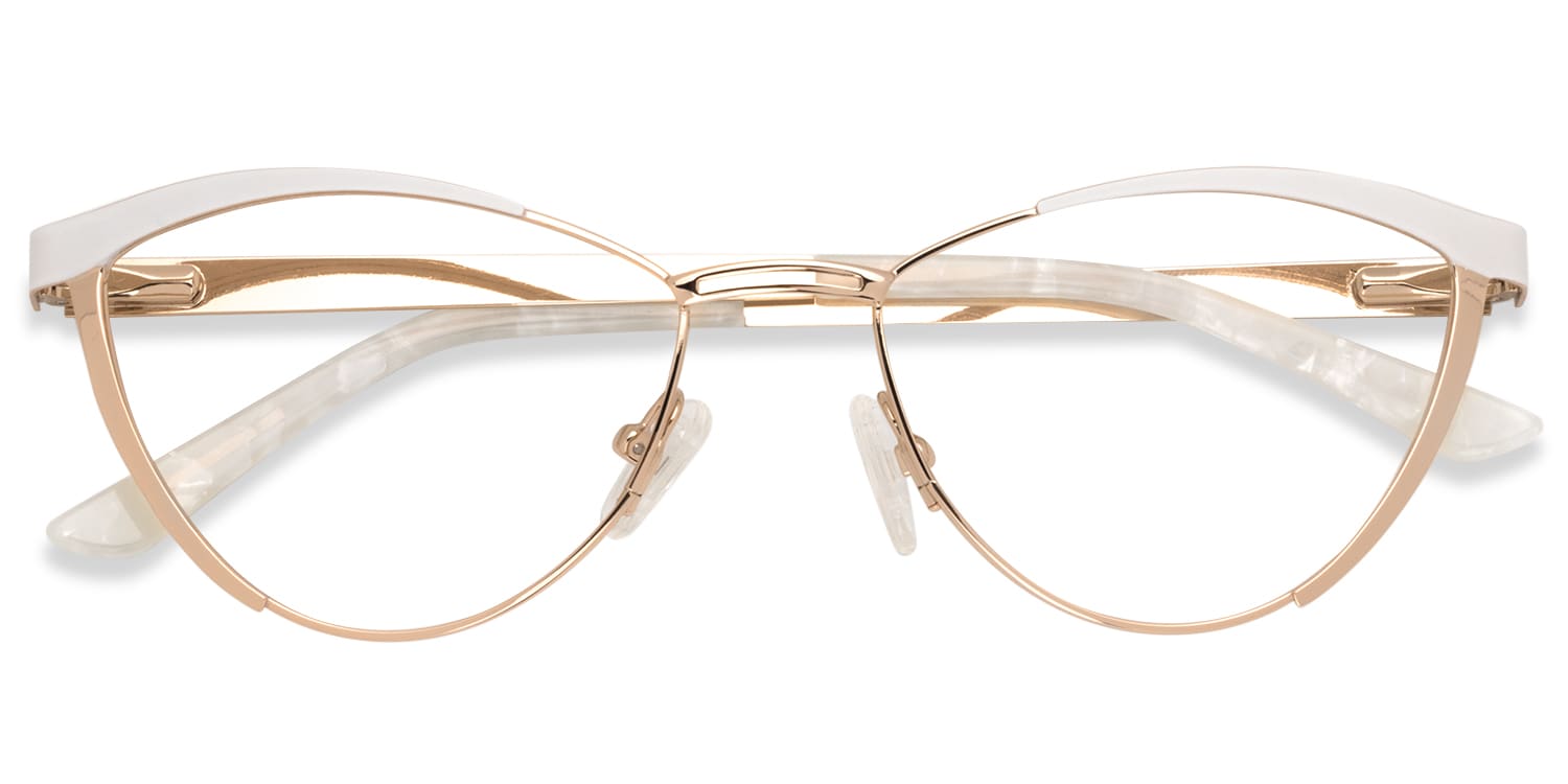 Sydney Cat Eye Gold Eyeglasses and Metal Frames1